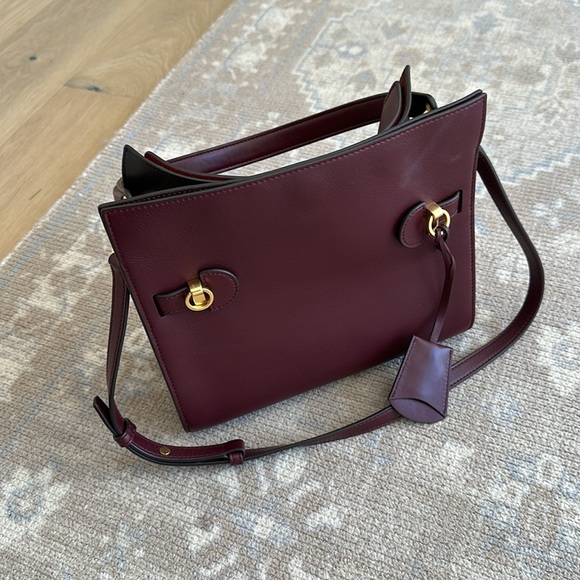 Tory Buch Lee Radziwill Small Double Satchel Bag in Clarat - Picture 7 of 9